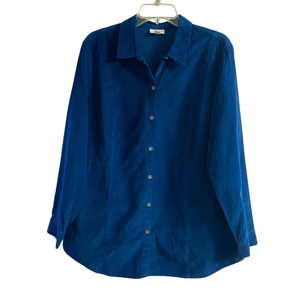 J. Jill Tops - J. Jill Deep Blue Corduroy Shirt jacket with pockets button up large